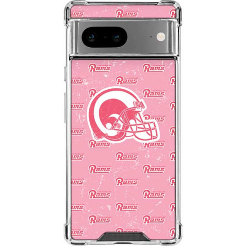 NFL Los Angeles Rams Pink Logo Blast Google Pixel 8a Clear Case